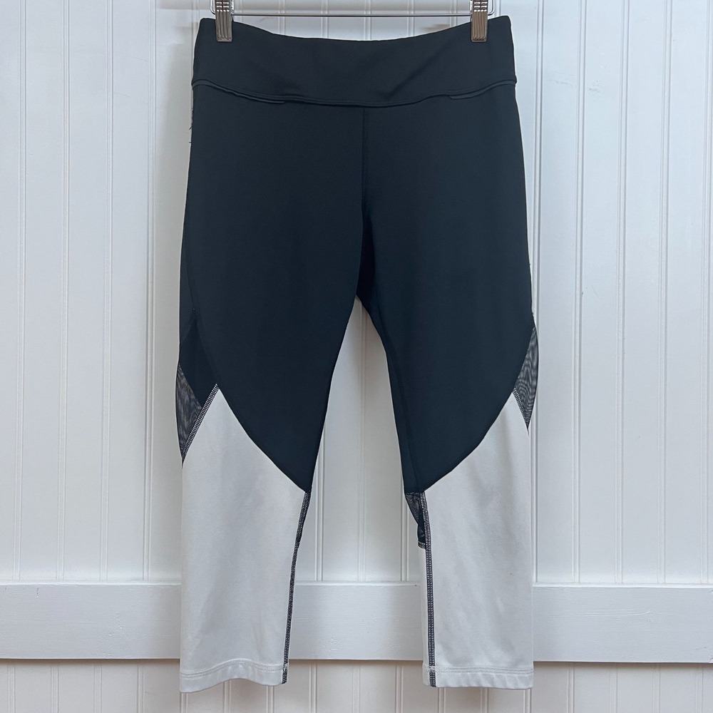 Alala Leggings Black White Gorpcore Granola Girl Mesh Panel Colorblock Cropped M